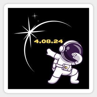 Total Solar Eclipse 2024 Funny Dabbing Astronaut Sticker